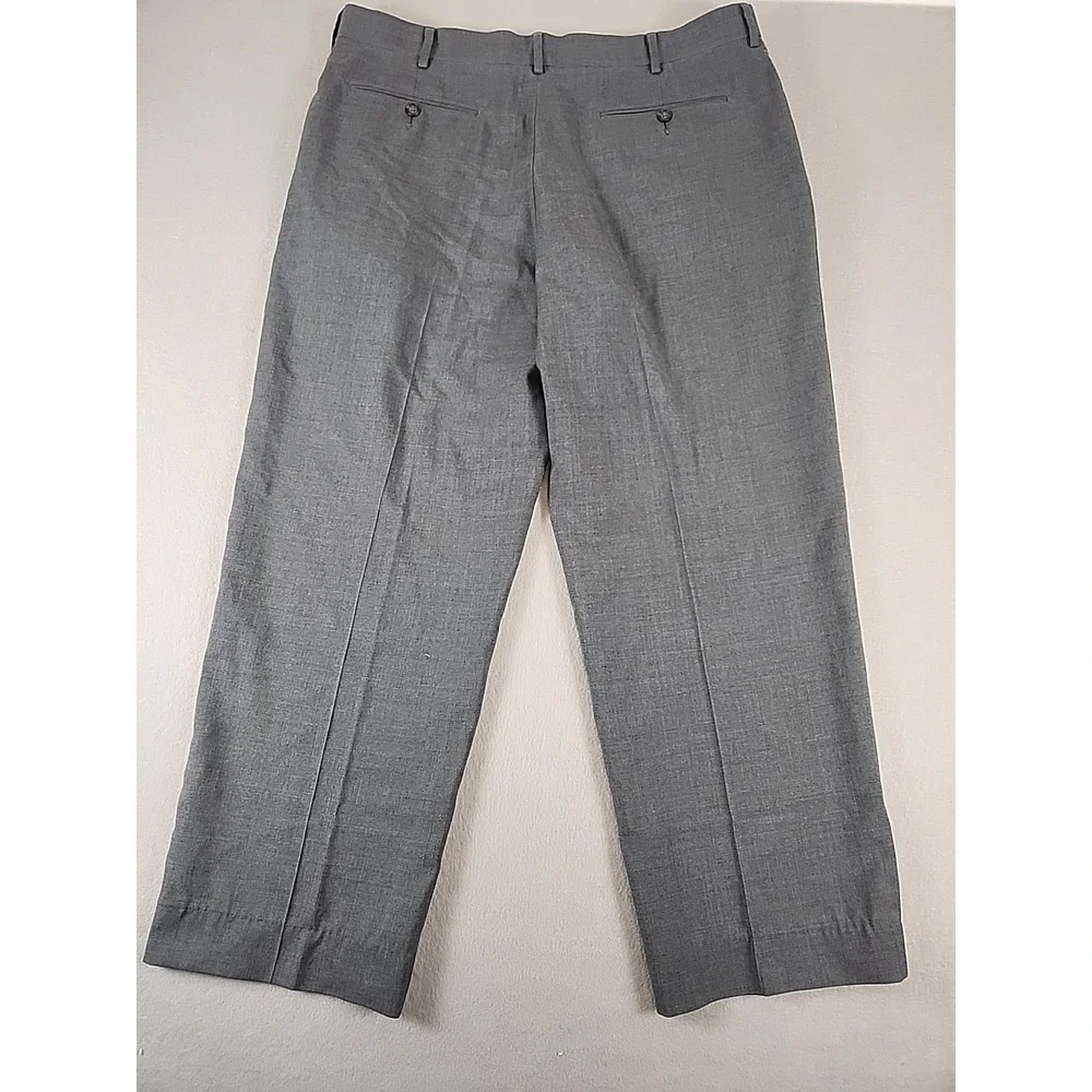 L.L. BEAN MEN'S GRAY 100% WOOL DRESS PANTS-38W BARELY WORN-LIGHTWEIGHT